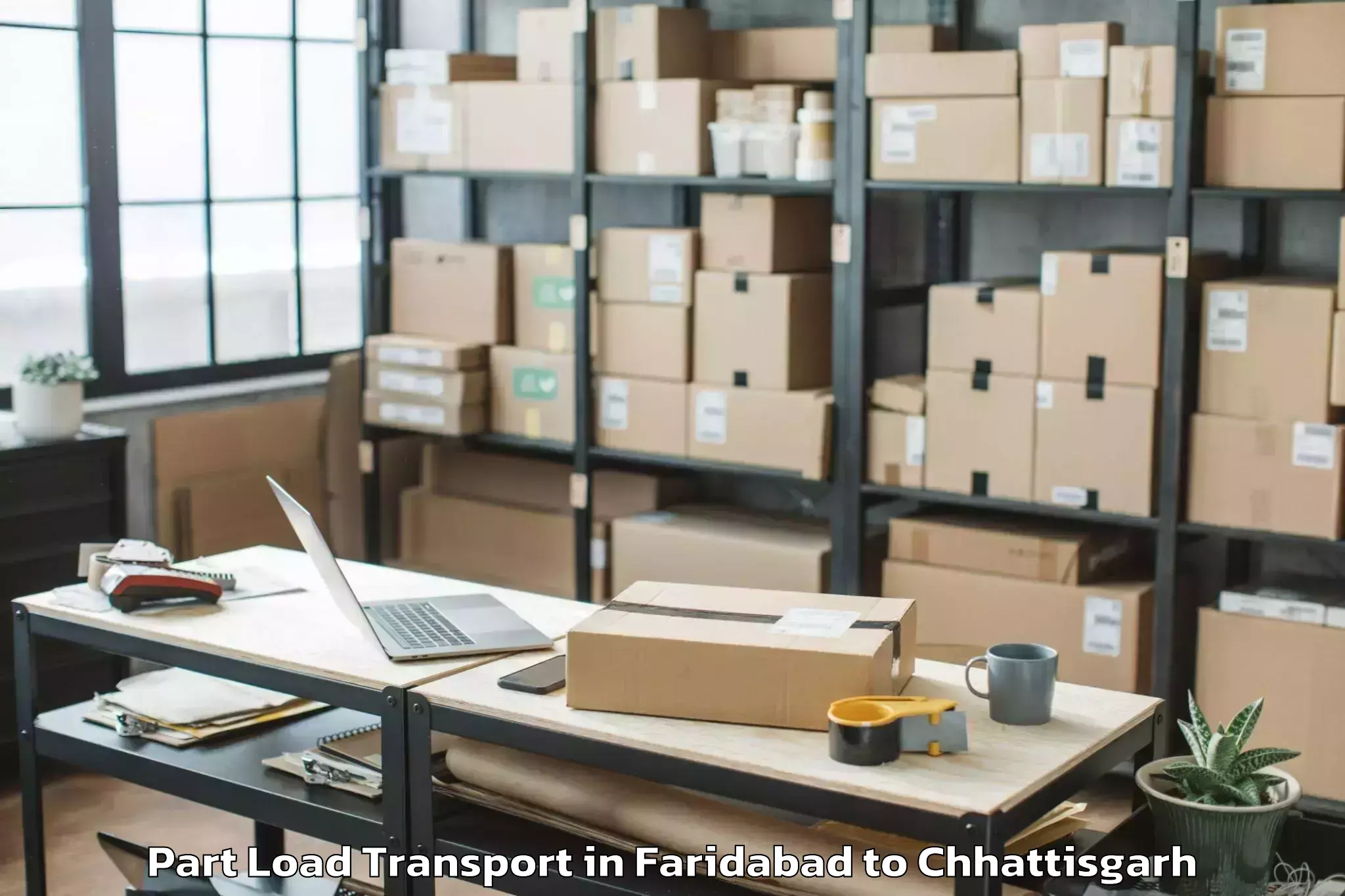 Reliable Faridabad to Ambikapur Part Load Transport